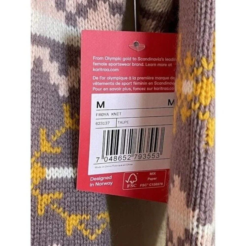 Kari Traa Sweater Womens Size Medium Froya Nordic  Purple Pink‎ Taupe Apr…